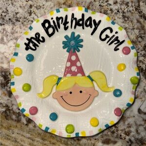 Ceramic Birthday Girl Plate